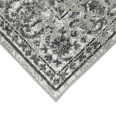 5' x 7' Gray Floral Power Loom Area Rug
